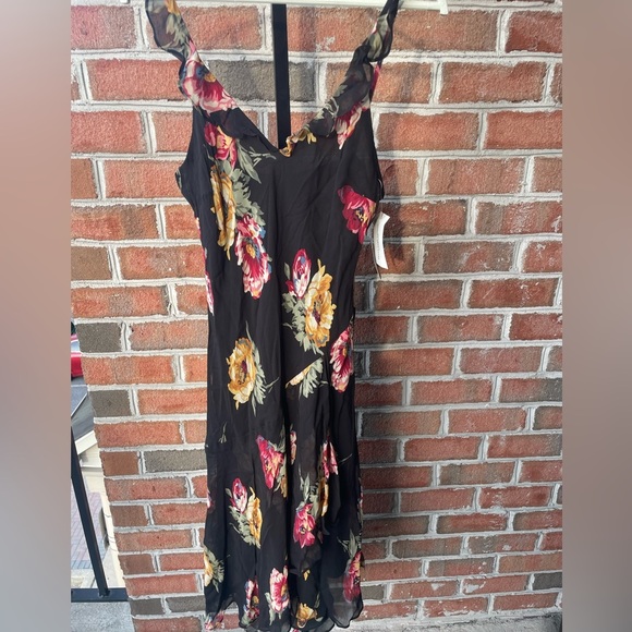 NWT Vintage Ralph Lauren Midi Dress Womens L Fairy Grunge Y2K Floral Goth Long - Picture 1 of 11